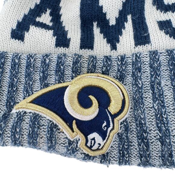 NFL Los Angeles Rams On Field New Era Beanie Hat Mens OS Knit Acrylic w/ Pom Pom - Picture 6 of 8